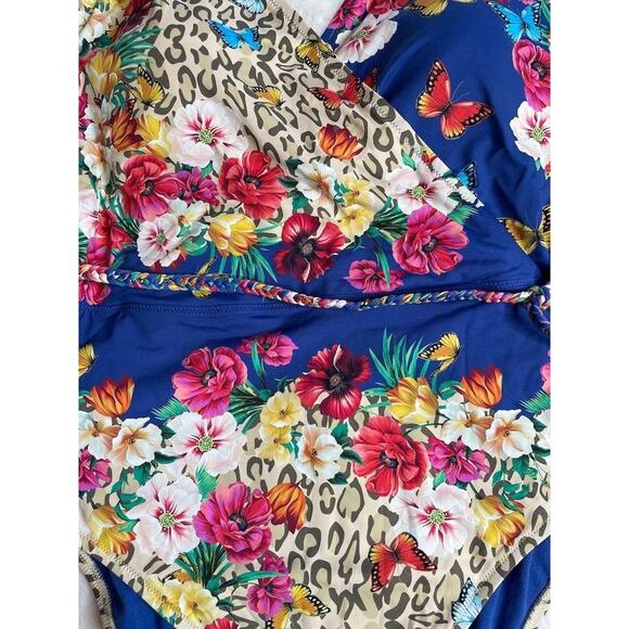 Johnny Was Fleur Braided Wrap One Piece Swimsuit XXL - Picture 6 of 8